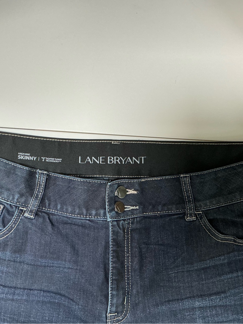 Lane Bryant High-Rise Skinny Jeans in Dark Blue
